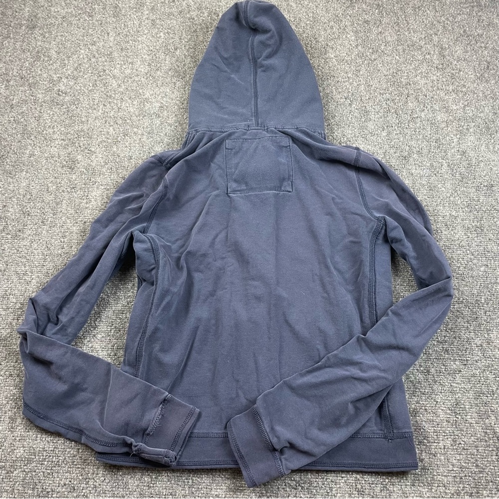 AMERICAN EAGLE Women’s Blue Hooded Zip Up Logo Sweatshirt Stretch size: X-Large - Picture 2 of 8